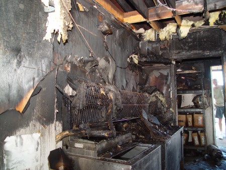 Food preperation area near the center of the fire.